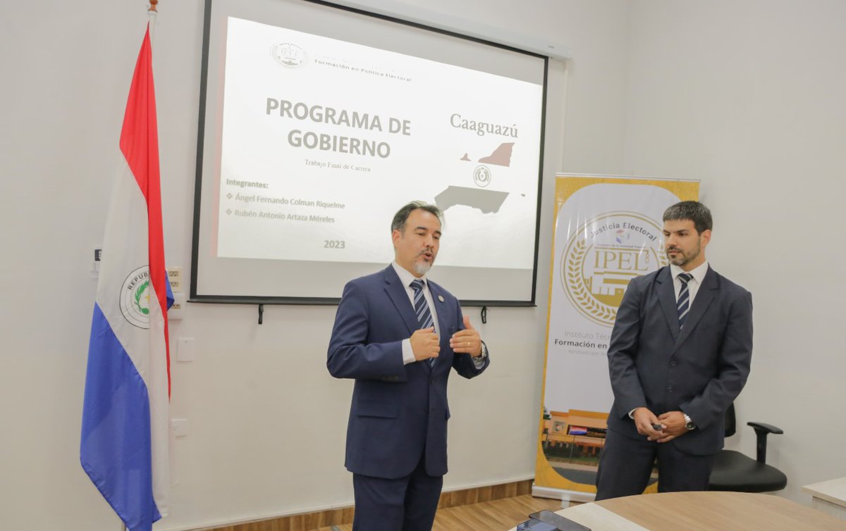TSJE_Py's tweet photo. 📣 Defensa de Trabajos Finales en el IPEL 🎓
Este lunes 23, cursantes de la 1ra Promoción del Instituto Técnico Superior de Formación en Política Electoral - #IPEL de la Justicia Electoral prosiguieron con la defensa de los Trabajos Finales, abordando temas fundamentales.
🧵 https://t.co/dRWWbwA3Zc