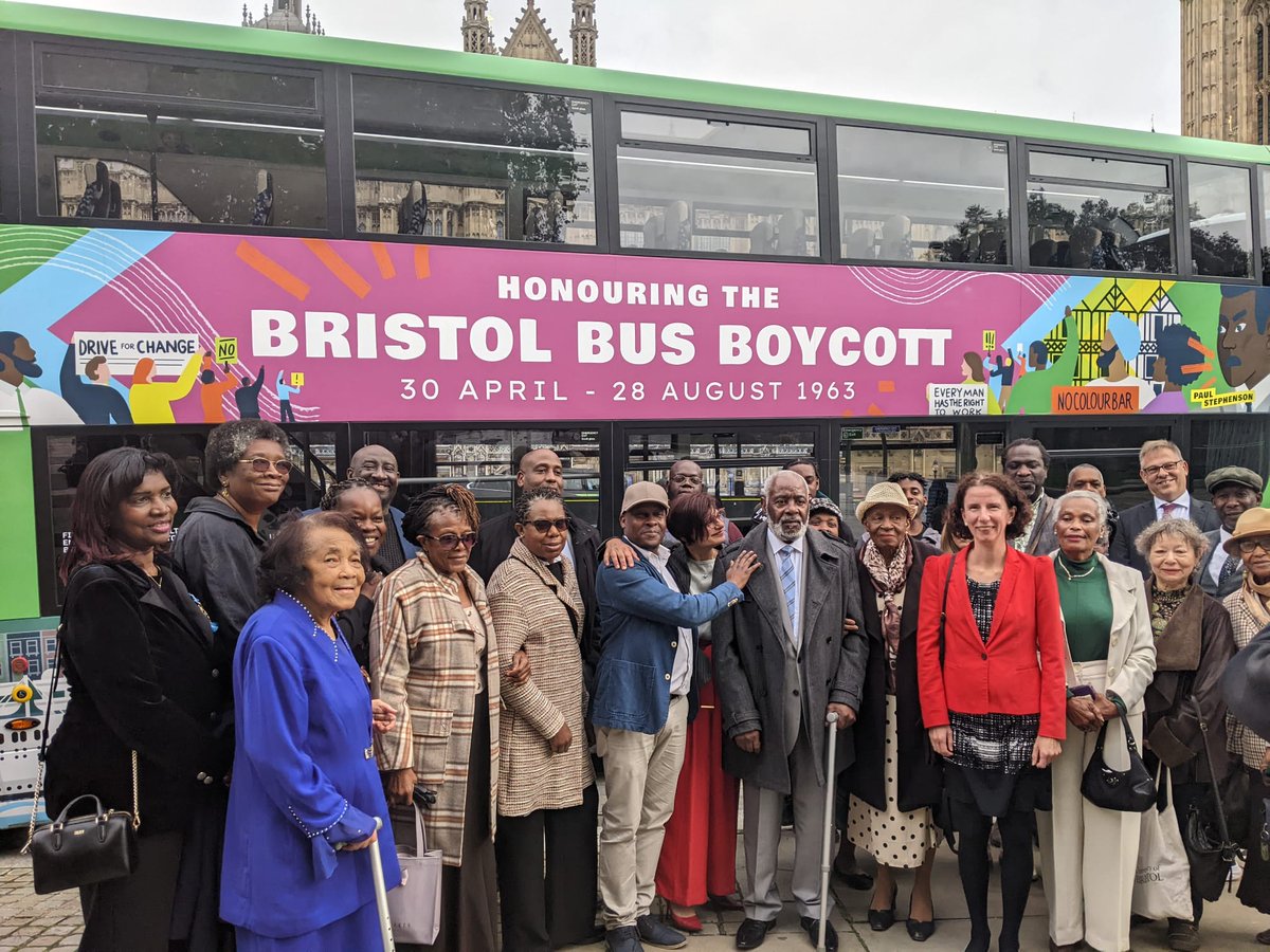 AnnelieseDodds's tweet photo. Honoured to meet Guy Bailey and the activists of the Bristol bus boycott.
Their campaign reminds us that the fight for equality is never over. Labour in government will work to tackle racial inequality at source.
Thank you to @ThangamMP for organising such an inspiring event. https://t.co/tHU2ZZsRSZ