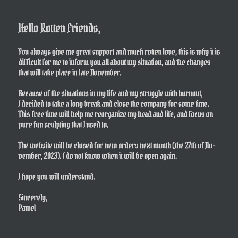 Rotten_Factory's tweet photo. Hello Rotten Friends,
Today I have some important news for you. https://t.co/FP4KU1623J