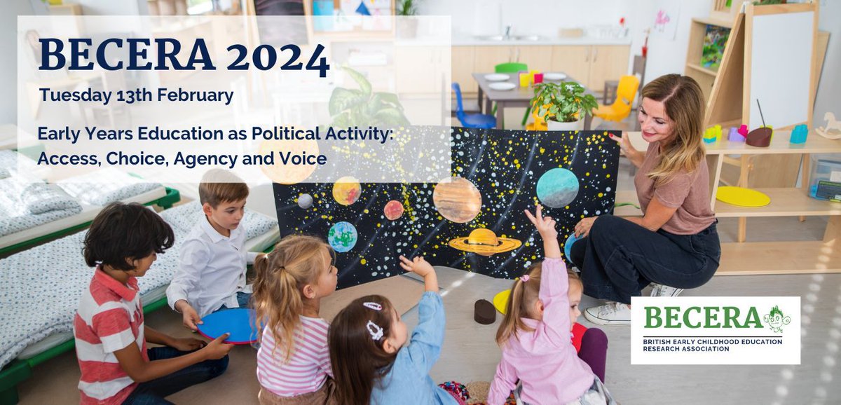 We are delighted to invite early years practitioners, researchers, academics and students to submit their research proposals for presentation at the 14th annual BECERA Conference. Find out more: buff.ly/3FodEXJ #EarlyYears #BECERA2024 #EarlyEducation #EarlyChildhood