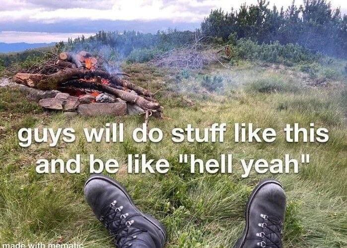 trad_west_'s tweet photo. The masculine urge to survive in the mountains https://t.co/2LGsYTeZhW