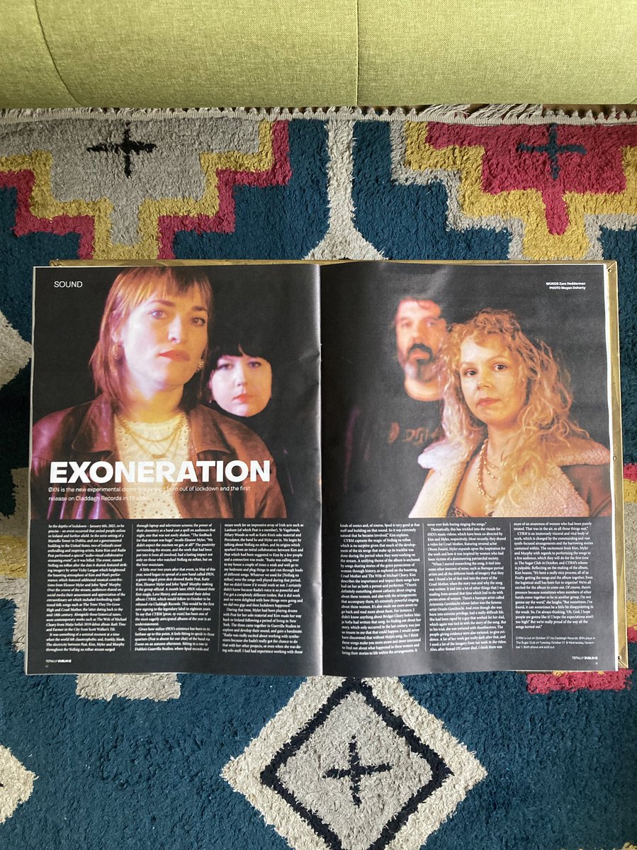 Was such a treat to speak with three quarters of @OXNMUSIC about their extraordinary (and spooky) debut album CYRM, out this Friday, for the latest issue of @totallydublin. Pick up a copy around town now!