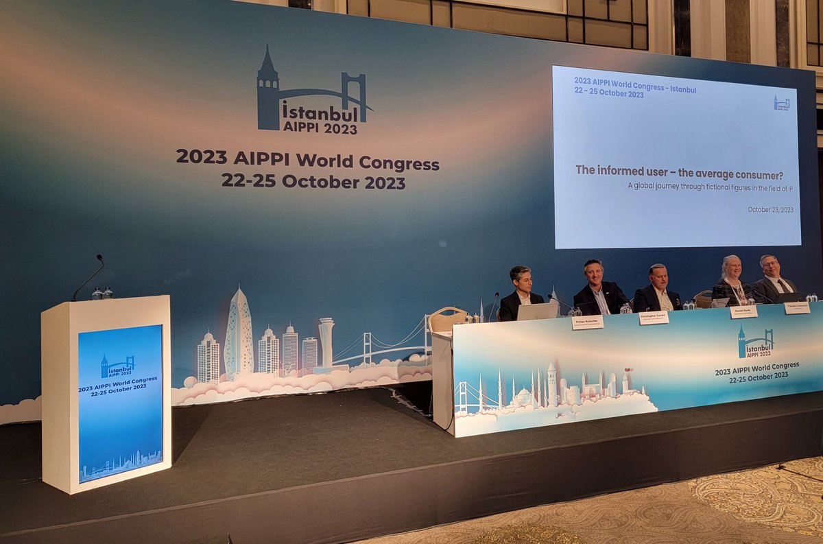 Panel X at #AIPPI2023 featuring <a href="/ChrisCarani/">Christopher Carani</a> and four other experts discussing "The informed user - the average consumer?"