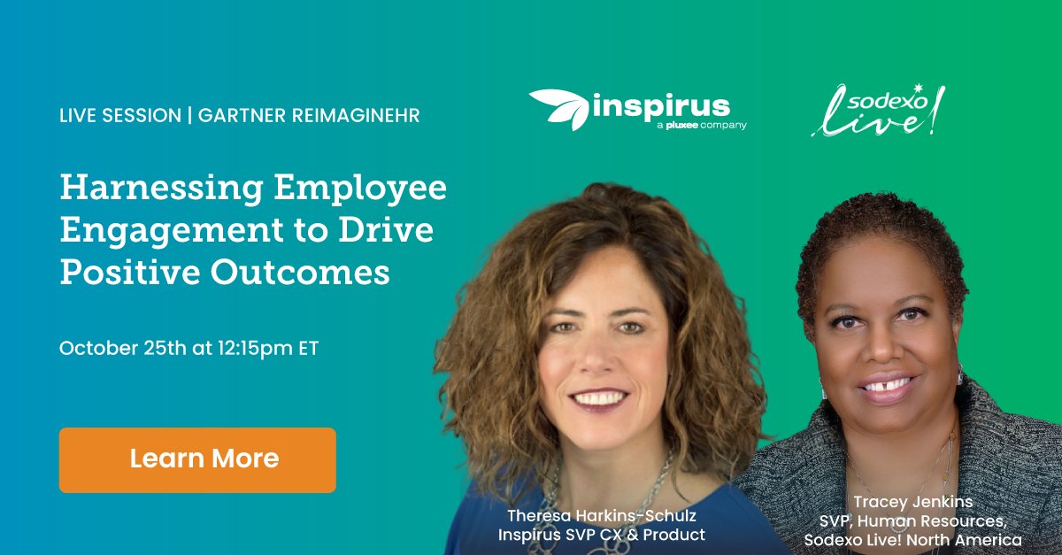 InspirusRewards's tweet image. 📣 Calling all Gartner ReimagineHR attendees! Join Inspirus and Sodexo Live! tomorrow at 12:15pm ET to learn how organizations are harnessing the power of employee engagement to drive positive business outcomes.

#GartnerHR