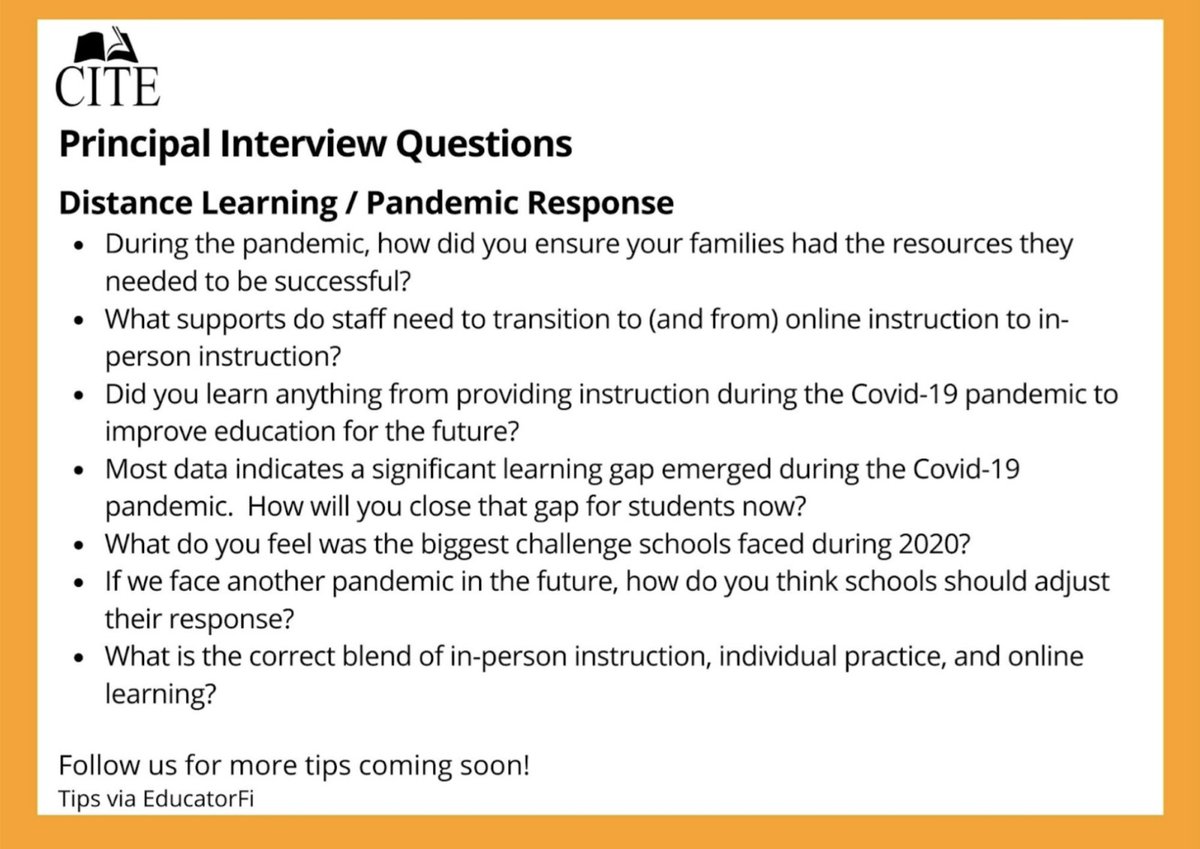 Getting ready for an interview? 

We’ve got you covered with another set of administration interview tips.

To learn more about our School Building Leadership program please visit stroseapply.com or e-mail Diane@citeonline.com