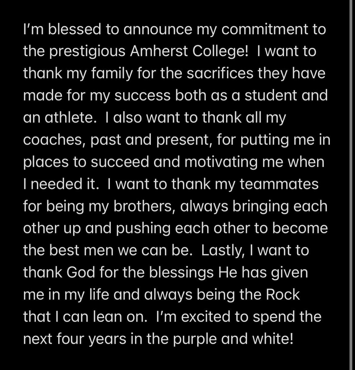 Committed‼️🏡 <a href="/AmherstCollFB/">Amherst College Football</a> 
<a href="/CoachEJMills/">EJ Mills</a> <a href="/CoachMBallard/">Matt Ballard</a> <a href="/AB_balogh/">Alex Balogh</a> #CrankIt
<a href="/coachrdodge/">Riley Dodge</a> <a href="/SLC_Recruiting/">Southlake Carroll FB Recruiting</a> <a href="/5qpLinepride/">5QP-LinePride</a>