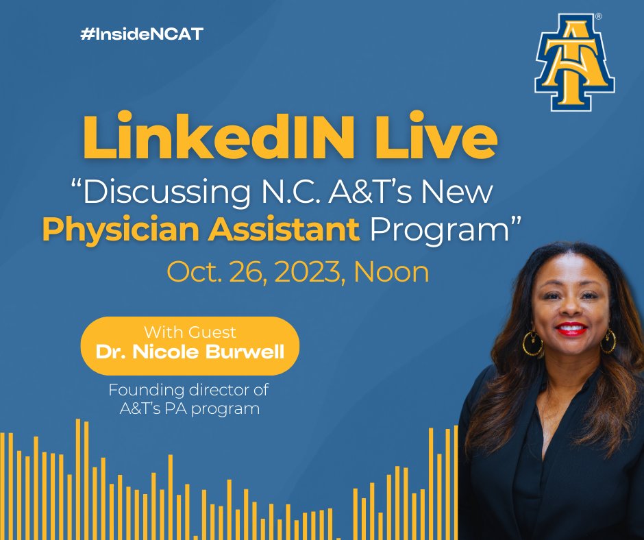 We're developing one of the most exciting degree programs in higher education today: the Master of Science in Physician Assistant Studies. #NCAT, if you're interested, you should definitely join this #LinkedIn conversation. linkedin.com/events/insiden…