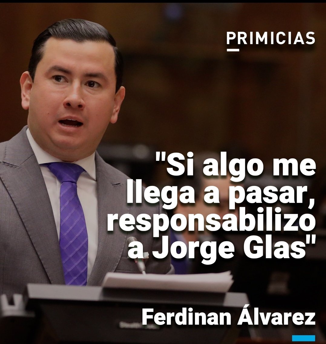 Mismas palabras las pronunció en vida Fernando Villavicencio+, quién acusó al correismo si algo le llegará a pasar.
Por el bien del Ecuador, Ferdinan Álvarez, confiese lo que sabe, póngase a buen recaudo y entierre a esa ideología delincuencial como es el correismo.
