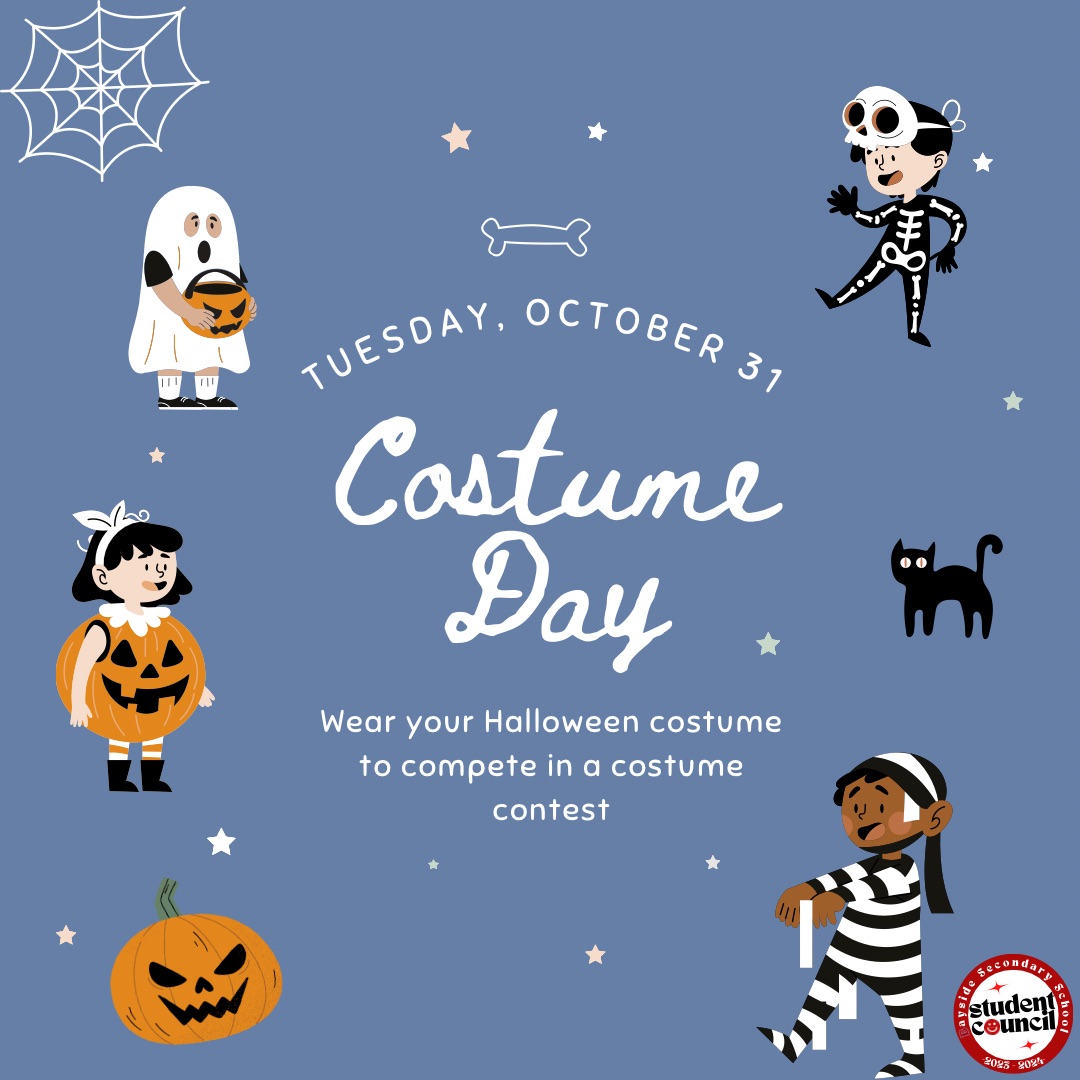 BSSstc's tweet photo. It’s the best day of the Halloweek, Costume Day! On Halloween it’s time to wear your costume to School and compete in the Bayside Costume Contest! https://t.co/VKemgz77XN