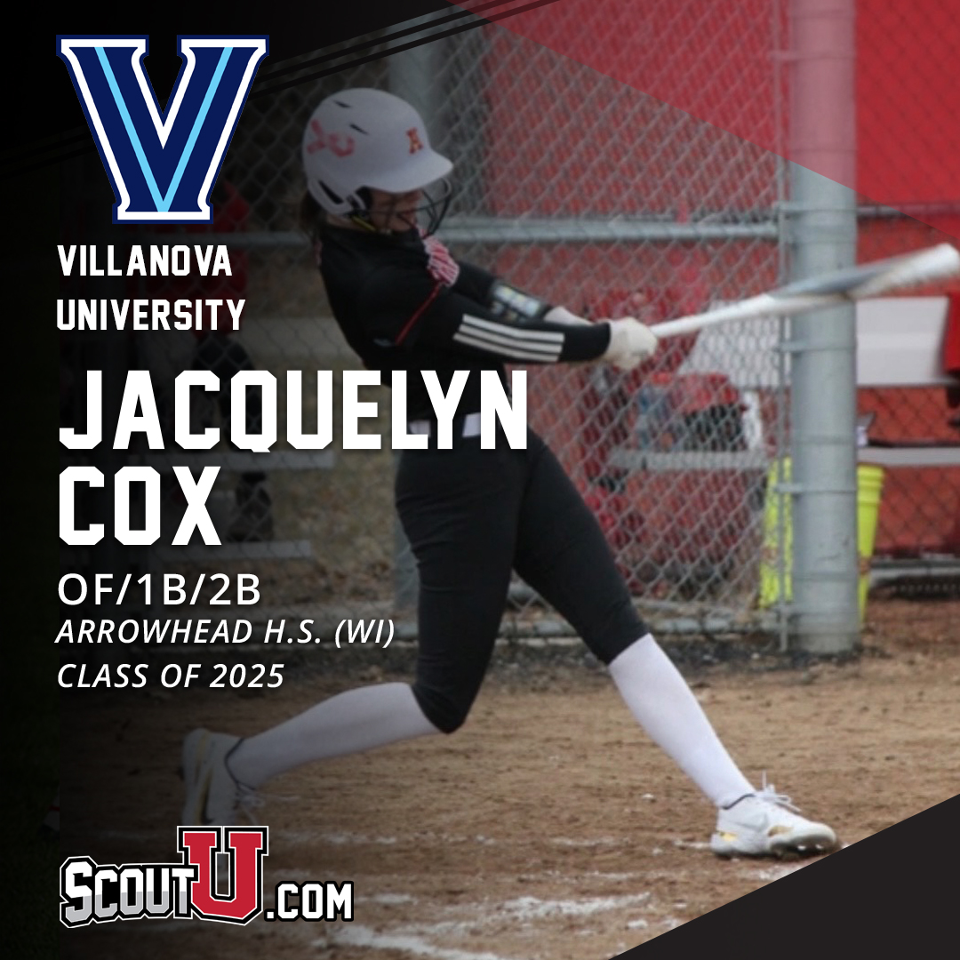 ScoutUrecruit's tweet photo. COMMITMENT ALERT!!! Congrats to 2025 #ScoutUsoftball prospect Jacquelyn Cox, who will play for Villanova University!
#ScoutUcommitments @JacquelynCox41 https://t.co/AJkUvuyMTY