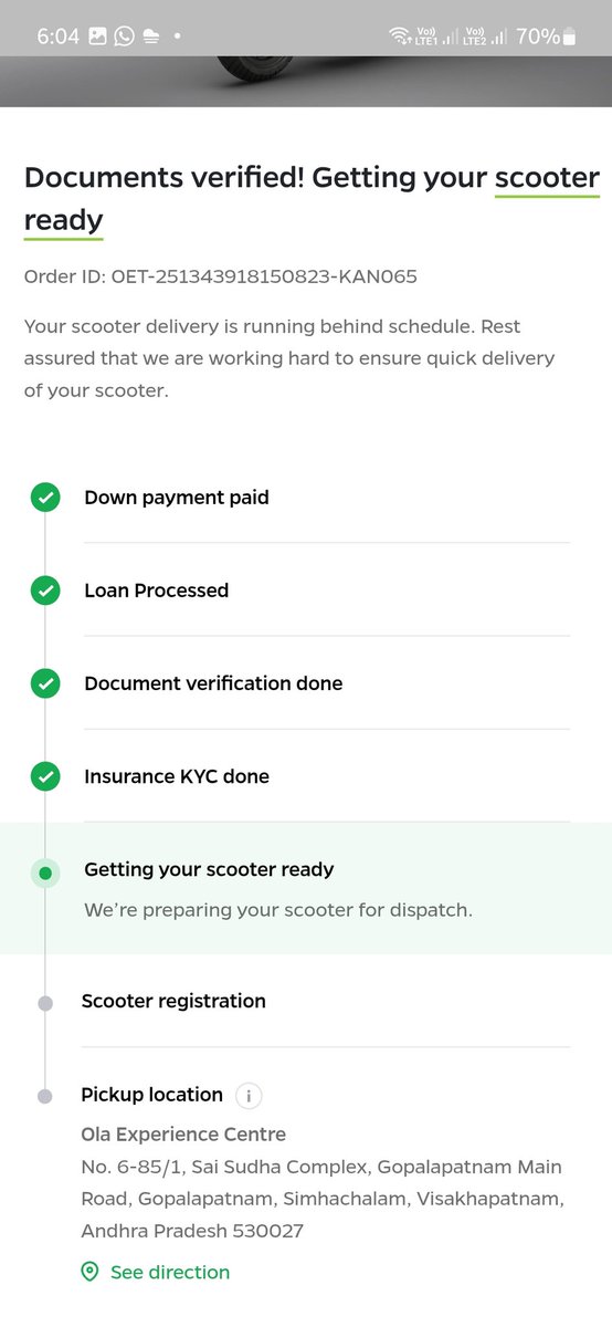 medapatimanoj's tweet image. Not sales first start delivery of vehicle which was booked on independence day. Booked @OlaElectric s1 pro gen 2 on independence day till now (for dushera no pooja form my vehicle) has not been deliveredIrrespective of sales try to give proper service to customers #AvoidOla #OLA