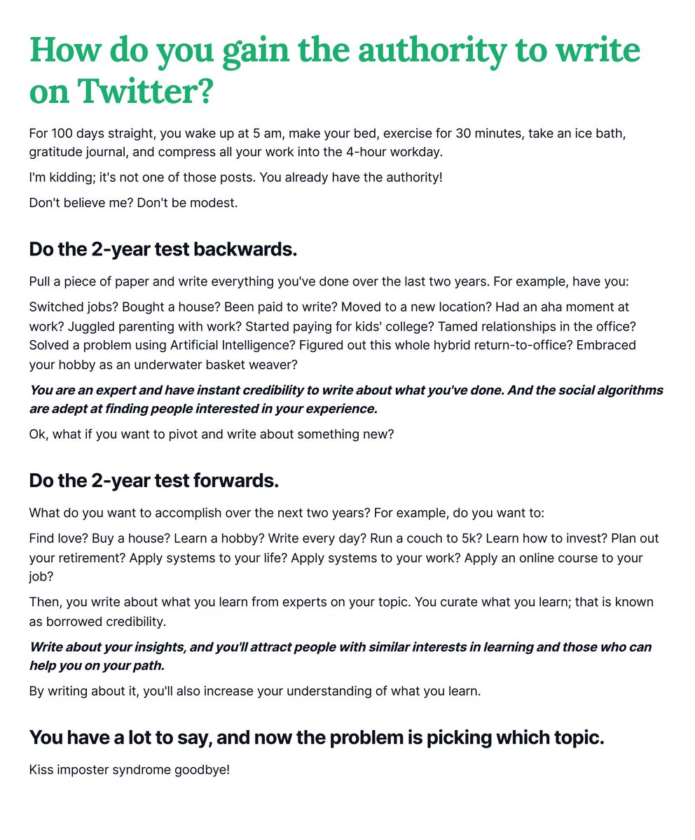 How do you gain the authority to write on Twitter? 
The 2 year rule.
#ship30for30