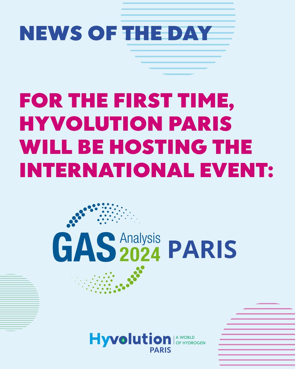 We are pleased to announce that, for the first time, Hyvolution will be hosting the <a href="/GASanalysisEvnt/">GAS Analysis Symposium & Exhibition</a> symposium, organised by <a href="/CFMetrologie/">CFM Collège Français de Métrologie</a>, Jan. 30th &amp; 31st, Feb. 1st 2024! 

For more details about the program 👉bit.ly/GAS24prog

#Hyvolution #hydrogen