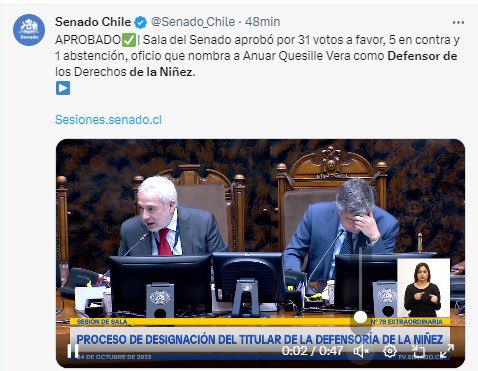 Felicitaciones al nuevo Defensor de la Niñez Anuar Quesille! quien tiene años de trabajo en UNICEF, y ha escrito mucho. No me cabe duda que le irá bien, tiene el respaldo de muchas organizaciones!. El proceso de elección sin duda debe ser perfeccionado, tardó demasiado.