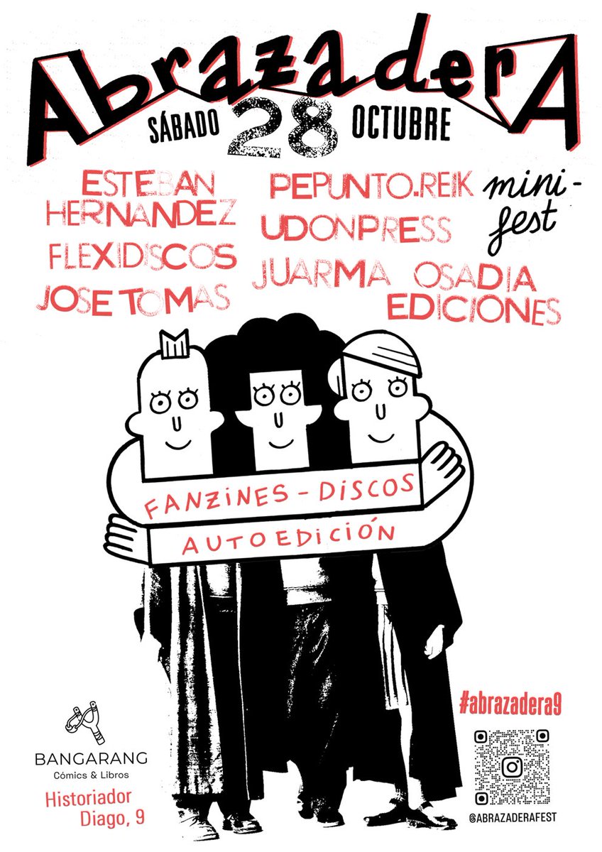El próximo sábado 28 de octubre, una nueva edición de  <a href="/abrazaderafest/">ABRAZADERAFEST</a> , esta vez en <a href="/Bangaranglibros/">Bangarang</a>