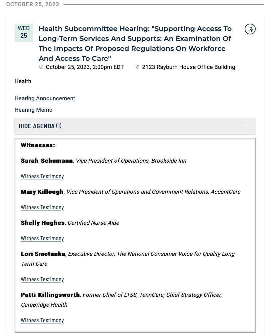 David Grabowski (@davidcgrabowski) on Twitter photo Good to see <a href="/HouseCommerce/">Energy and Commerce Committee</a> <a href="/EnergyCommerce/">Energy & Commerce Democrats</a> Health Subcommittee holding a hearing tomorrow (10/25 2pm ET) related to proposed CMS minimum nursing home staffing rule
energycommerce.house.gov/events/health-… Good to see <a href="/HouseCommerce/">Energy and Commerce Committee</a> <a href="/EnergyCommerce/">Energy & Commerce Democrats</a> Health Subcommittee holding a hearing tomorrow (10/25 2pm ET) related to proposed CMS minimum nursing home staffing rule
energycommerce.house.gov/events/health-…