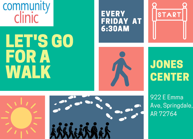 Join us every Friday at 6:30 a.m. at the Jones Center, 922 E Emma Ave, Springdale, AR 72764! 
Let’s support each other on our journey for better health.