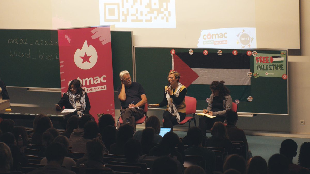 ComacLeuven's tweet photo. 🇵🇸Met meer dan 150 op het panelgesprek gisteren 

✊️Voor een onmiddellijk staakt-het-vuren, een einde aan de steun aan Israël en een einde aan de apartheidsstaat. 

Met Comac blijven we strijden voor een betere wereld. Wil jij meedoen? Word lid! https://t.co/ClA3EGJYwC https://t.co/ZjJAe3n6Zs