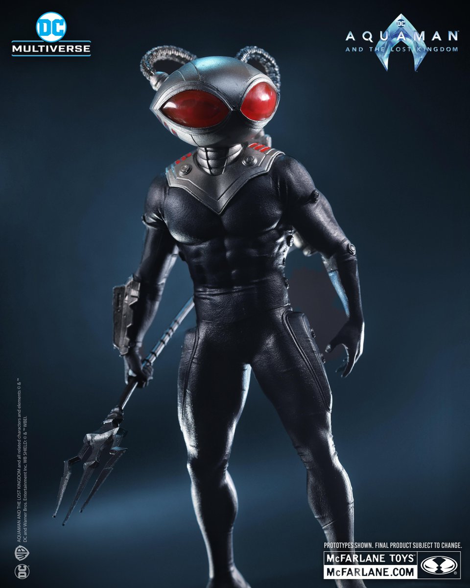 DCOfficial's tweet photo. Black Manta™ 7" scale figure and 12" scale statue from the upcoming movie Aquaman and the Lost Kingdom™ is available NOW at select retailers! Link in @mcfarlanetoys bio.⁠ https://t.co/juKGpgJnAB