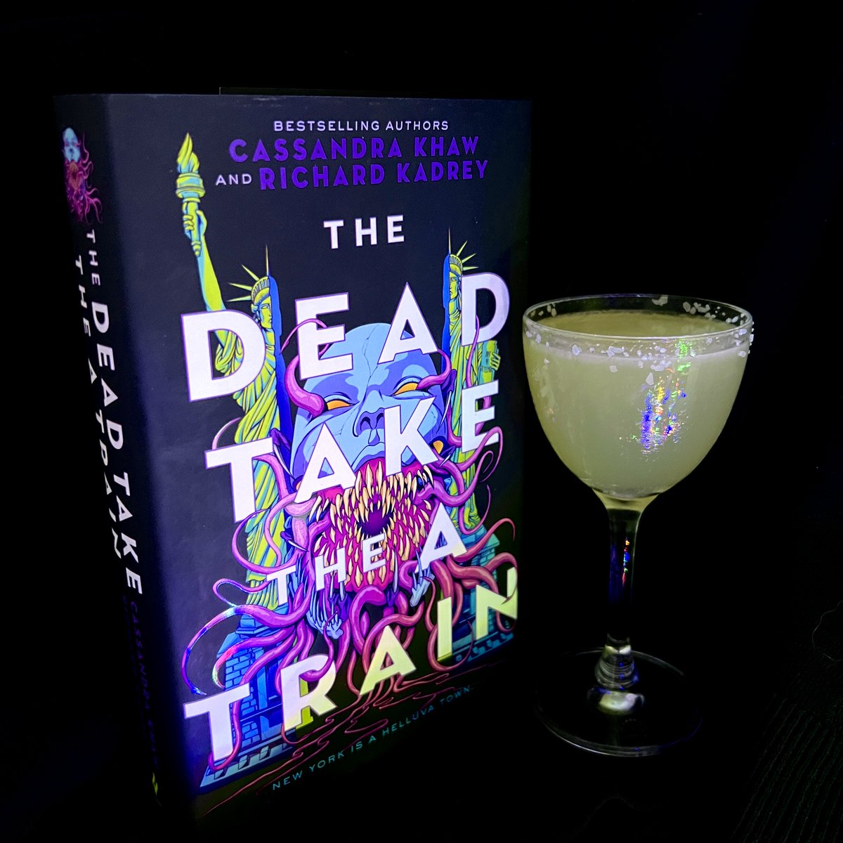 NEW VIDEO ALERT! Today on Bar Cart Bookshelf we're talking about THE DEAD TAKE THE A TRAIN by Cassandra Khaw and Richard Kadrey. The Wolf of Wall Street draped in occult intestines, this urban fantasy horror rips. And tears. Our drink, the Gibbet, is a HIGH INTENSITY gimlet riff.