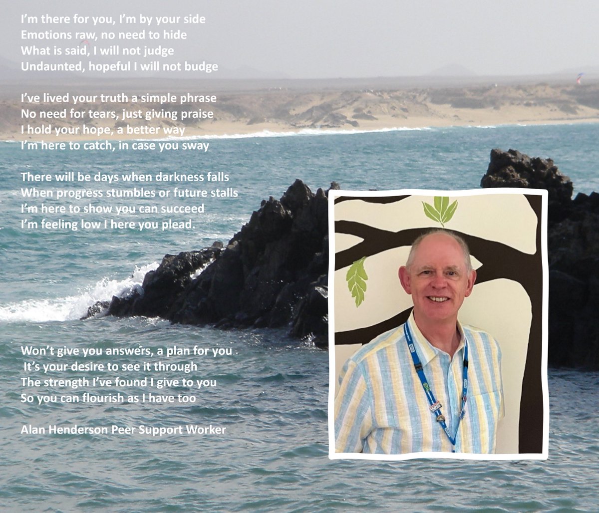 Today is #HOPE #HighlightingOurPeersExperience day at CPFT, so today we introduce you to Alan - Peer Support Worker and poet! Alan wrote this poem to express what peer support means to him. Thank you, Alan, for sharing your talent to help promote the power of peer support ☀️