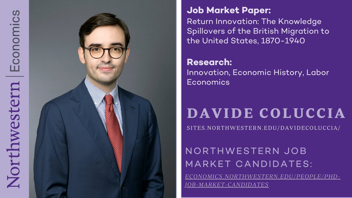 Northwestern Economics (@nueconomics) on Twitter photo Department of Economics Postdoc Candidate Davide Coluccia’s research interests are Innovation, Economic History, Labor Economics. Learn more about <a href="/dm_coluccia/">Davide Coluccia</a> & other Northwestern Economics Job Market Candidates at economics.northwestern.edu/people/phd-job… Department of Economics Postdoc Candidate Davide Coluccia’s research interests are Innovation, Economic History, Labor Economics. Learn more about <a href="/dm_coluccia/">Davide Coluccia</a> & other Northwestern Economics Job Market Candidates at economics.northwestern.edu/people/phd-job…