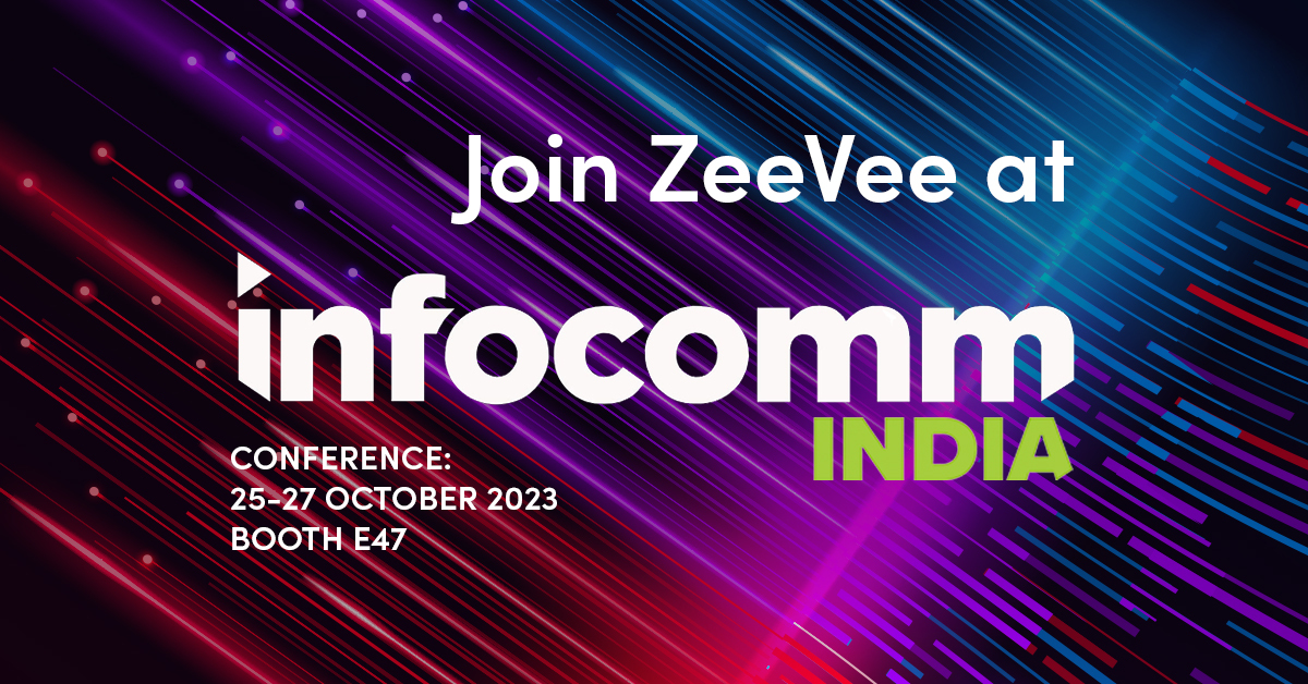 I’ll be at InfoComm India, so stop by booth E47 to say ‘hi’ and learn more about our AVoIP and SDVoE products.  Also, don't miss Rob Muddiman's presentation, “AV over IP: Real Life Best Practices,” on Oct. 27 at 11:30 in room 102. Schedule a 1:1 demo: zeeveeinfocommindia2023.youcanbook.me