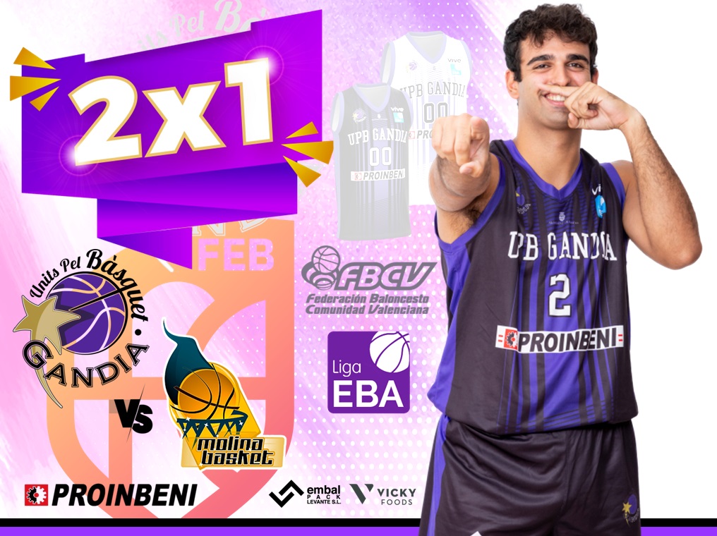 1° EQUIPO | 🏀
️
‼️2⃣✖️1⃣‼️ 

‼️2⃣✖️1⃣‼️

🏟️ Las socias y socios que vengan a ver al PROINBENI 🆚 <a href="/molinabasket/">Ciudad Molina Basket</a> de LIGA EBA este sábado a las 19:00h en el Isma Cantó Fórum podrán venir con un acompañante GRATIS.🆓

‼️Repetimos, TODAS y TODOS‼️

‼️Os esperamos‼️

#UNITSCREIXEM 💜