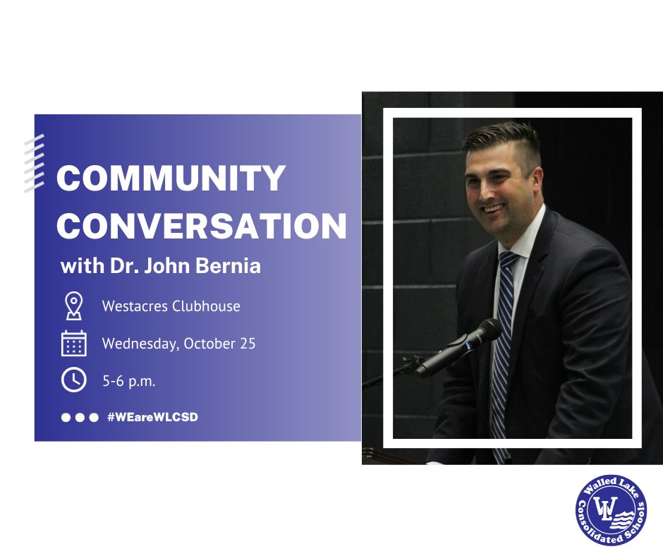 We hope to see you tomorrow night at the Westacres Clubhouse for our Community Conversation with @DrBernia 💙 #WEareWLCSD