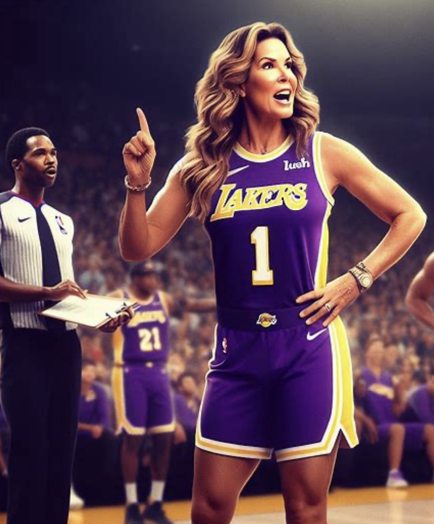 Krazeness's tweet image. Our owner @JeanieBuss is better than yours! #Lakeshow #LakerNation #RoadTo18 

💜💛💜💛