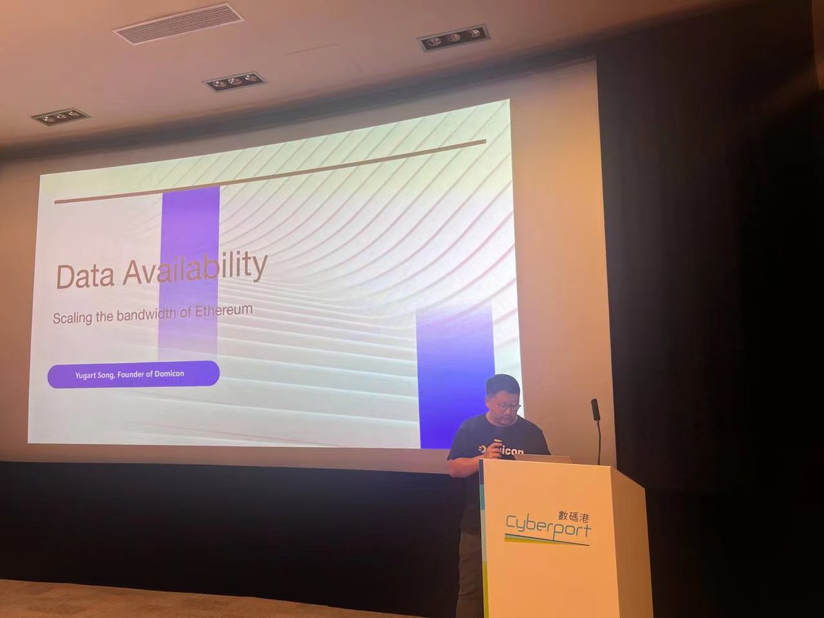 It was a pleasure sharing insights at 2023 <a href="/EthereumHK/">ETH Hong Kong</a> ETH Hong Kong Hackathon Stage hosted by <a href="/Scroll_ZKP/">Scroll</a> and @BeWaterOfficial.🎉

Our Founder Yugart Song delivered a talk on the topic "Scaling the bandwidth of Ethereum by data availability" on Day 3 of the event.🚀