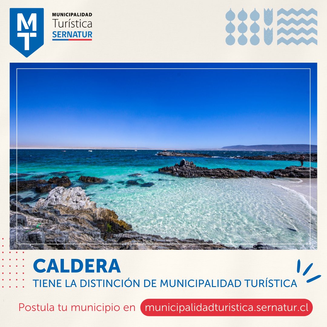 🤩 La excelencia en su trabajo con el turismo hizo que la Municipalidad de #Caldera fuera destacada con la Distinción #MunicipalidadTurística, aumentando la asociatividad entre municipio y empresarios. 🤝

🔗 Conoce los beneficios de este reconocimiento en municipalidadturistica.sernatur.cl