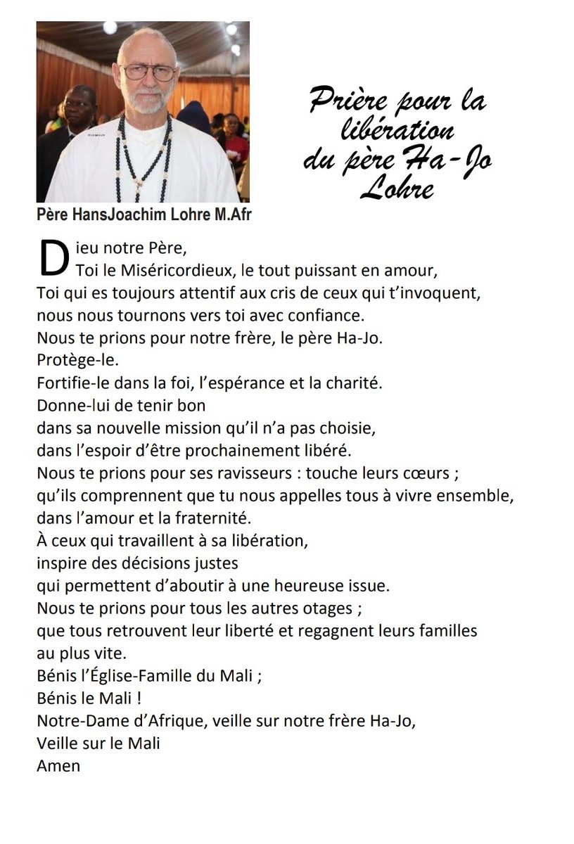 Honorekone's tweet photo. Nous prions pour la libération de tous les #otages. https://t.co/1MA9v6zVSR