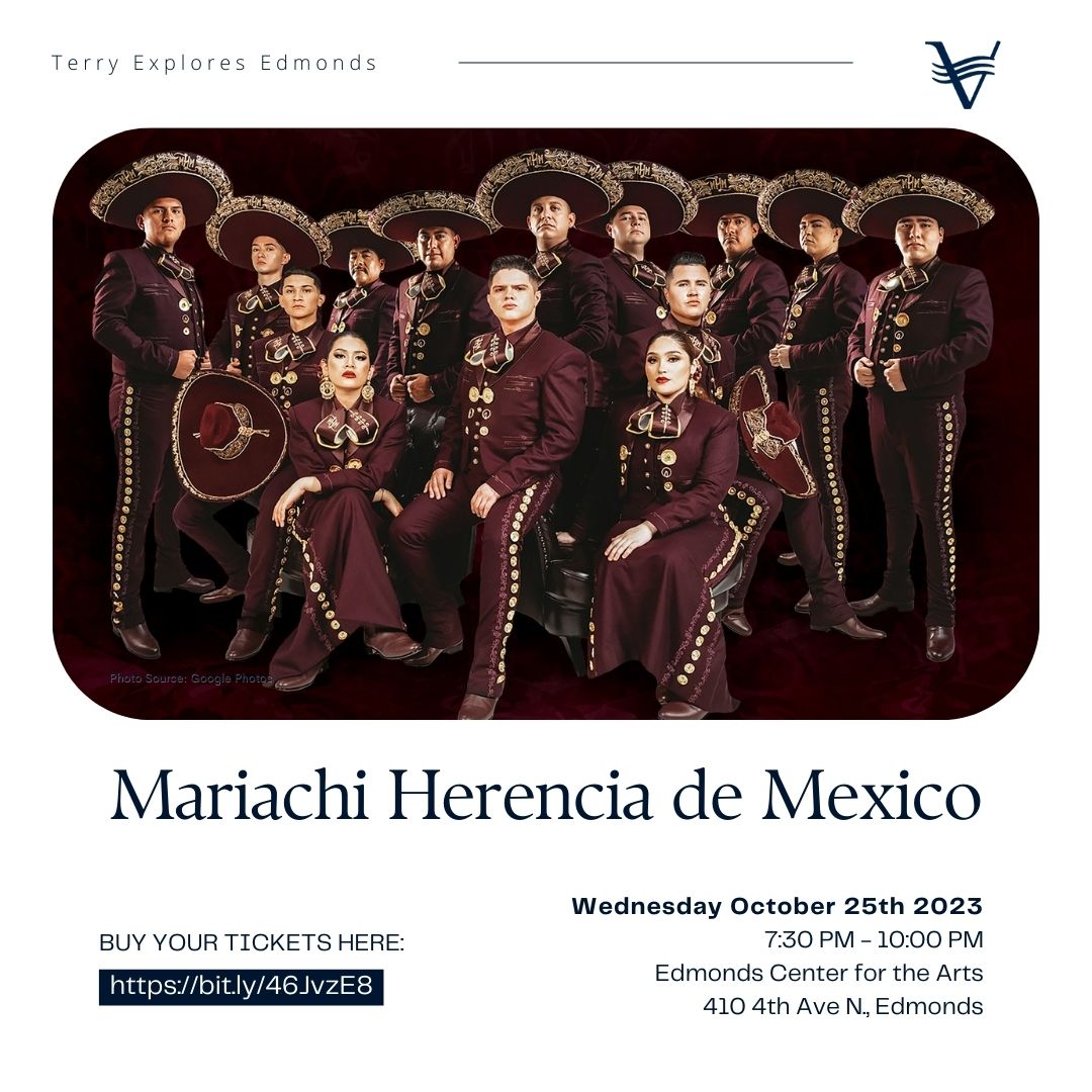 Experience the heart and soul of Mexico with the mesmerizing performance by Mariachi Herencia de Mexico. 🎶

Buy your ticket here: bit.ly/46JvzE8

#MariachiMagic #EdmondsWA #EdmondsDowntown #VisitEdmonds #TerryExploresEdmonds #DowntownEdmonds #ExploreEdmonds #Edmonds