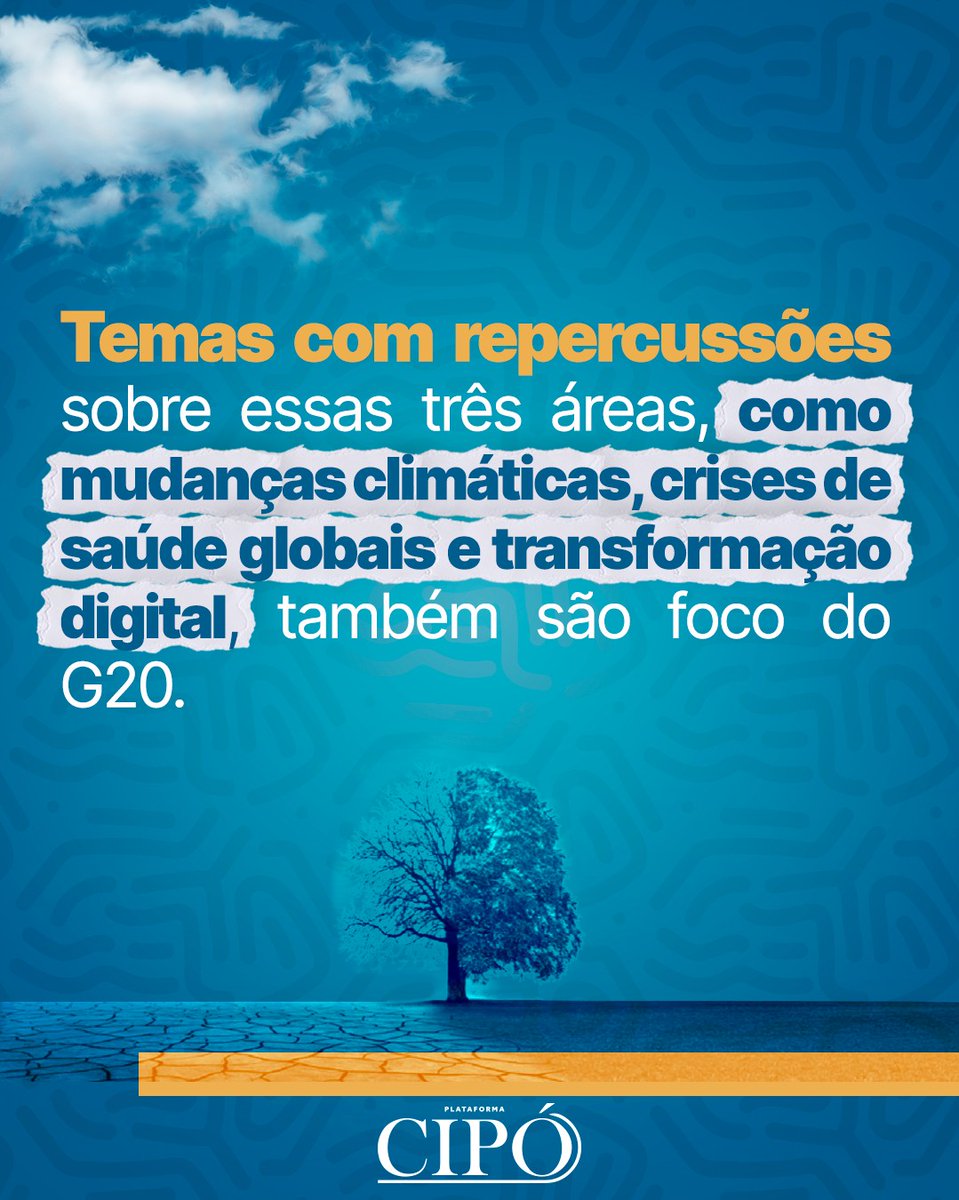 Você sabia que em dezembro de 2023 o Brasil vai assumir a presidência do G20, grupo que reúne algumas das principais economias do planeta? 
Cada presidência, rotativa anualmente, costuma destacar as suas prioridades. O Brasil já anunciou as suas!