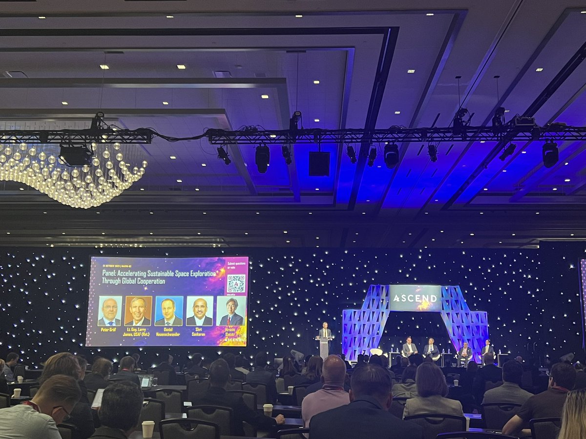 argie_kavvada's tweet image. Great keynote by @NASAEarth deputy administrator Pam Melroy, followed by an international space agency panel highlighting the importance of global cooperation to accelerate sustainable space exploration &amp;amp; address current challenges incl. climate change #eochat #ascendspace #aiaa