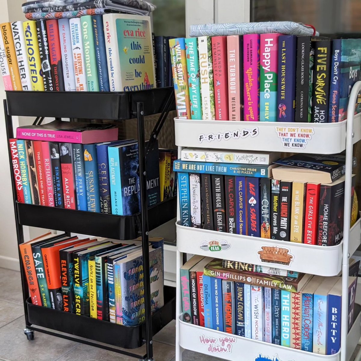 Thank you for the inspiration <a href="/FranMcBookface/">FranMcBookface</a> this Two for Tuesday is not two books...it's my two books trollies. They are a mix of tbr and read books and I rearrange them all the time. Do you have a book trolley? And how do you organize it?
#booktrolley #booktwt #BookTwitter