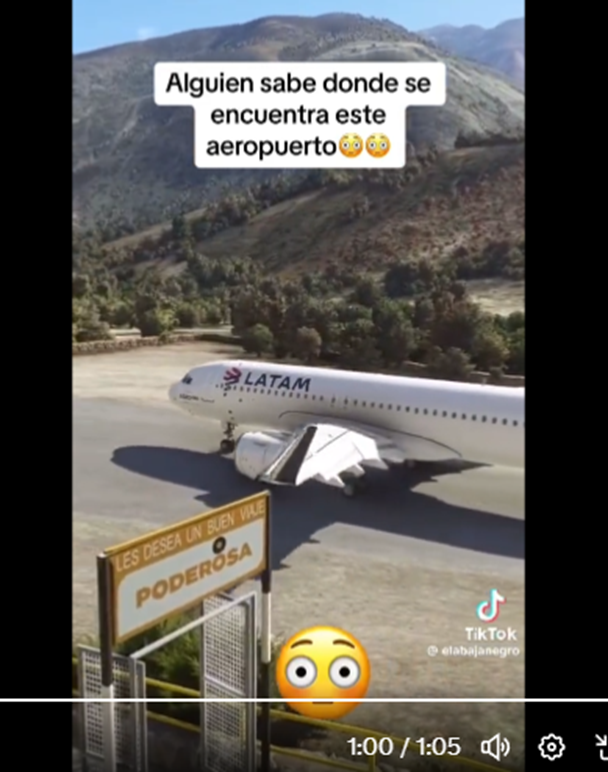 RaimonSF's tweet photo. @Tutankabro1 Doncs no se si és o no veritat.
En el vídeo diu “poderosa”
A google = “aeropuerto poderosa” => Wikipedia diu “Aeródromo de Chagual”
A google = “Aeródromo de Chagual” = Molts vídeos 
internet = 100 % fiable? No
O els darrers tweets geogràfics de @Tutankabro1 son  certs? 🤣🤣 https://t.co/3x4PsCe8WH