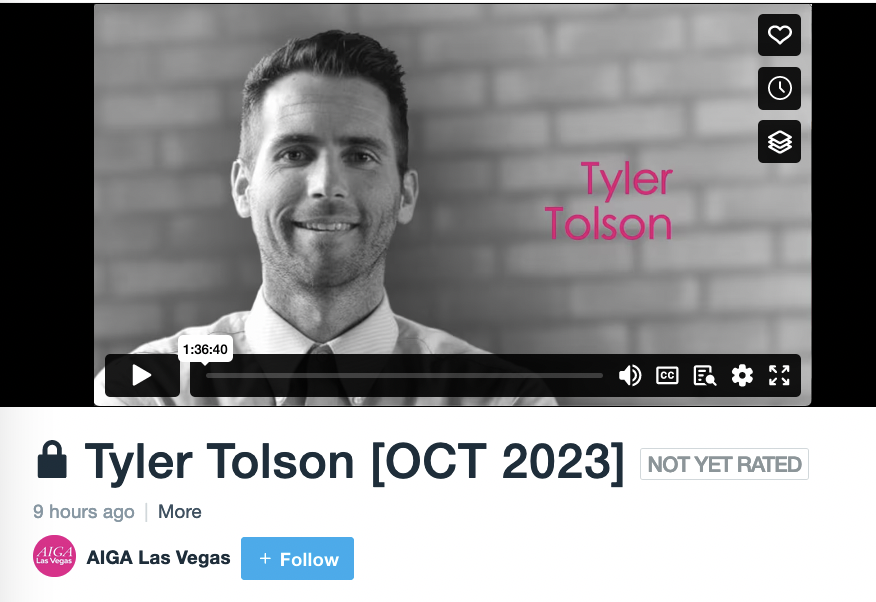 Meet artist and entrepreneur <a href="/tyler/">Tyler Winklevoss</a>.at.denik !
Tyler Tolson CEO/Founder of <a href="/shopdenik/">Denik</a> deep dive into how to merge creative, philanthropia and make a living!  Watch now on AIGA Las Vegas' own member-only showcase!! Link is in Bio.

This is a benefit to all AIGA members. 
-----