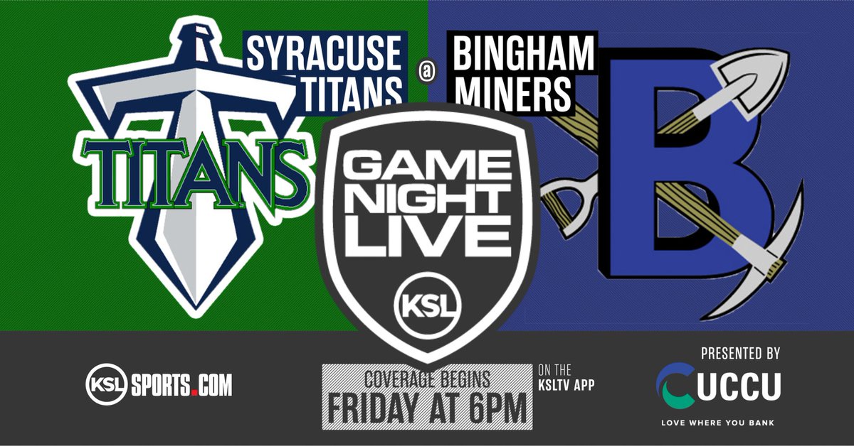 KSL Sports (@kslsports) on Twitter photo Game Night Live (playoff version)
<a href="/CuseTitans_FB/">SyracuseTitans_FB</a> v. <a href="/BinghamFB/">Bingham Football</a>
⌚: Friday @ 6
📺: KSLSports.com/stream
🎙: <a href="/JeremiahJensen/">Jeremiah Jensen</a> @SSylvester55 <a href="/mariluzcook/">Mariluz Cook</a>
🤝: <a href="/utahcommunitycu/">UCCU</a> Game Night Live (playoff version)
<a href="/CuseTitans_FB/">SyracuseTitans_FB</a> v. <a href="/BinghamFB/">Bingham Football</a>
⌚: Friday @ 6
📺: KSLSports.com/stream
🎙: <a href="/JeremiahJensen/">Jeremiah Jensen</a> @SSylvester55 <a href="/mariluzcook/">Mariluz Cook</a>
🤝: <a href="/utahcommunitycu/">UCCU</a>