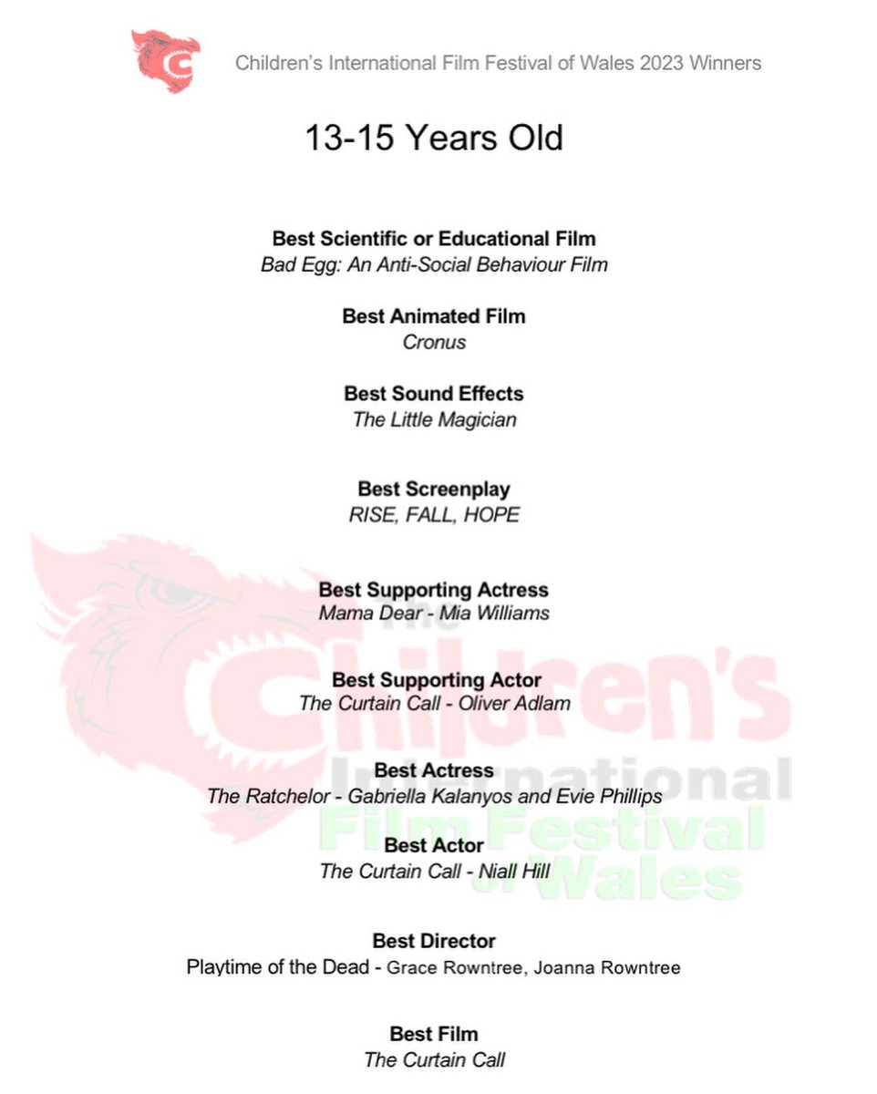 Children’s International Film Festival of Wales tweet media