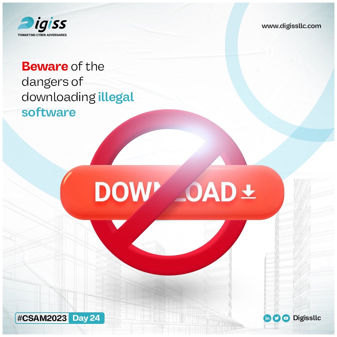 Digissllc's tweet image. Imagine you&apos;re walking down the street and you see a stranger handing out free apples. Would you take one? 🤔

Installing illegal software may seem like a good deal at first, but it&apos;s not worth the risk. 🧵
 #CSAM23