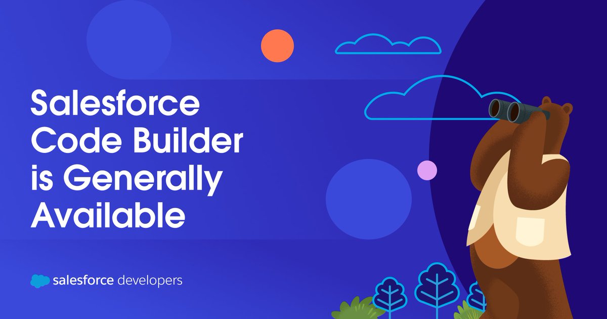 Salesforce Code Builder is now Generally Available! 🙌 This new web-based IDE comes preloaded with Salesforce languages and can be customized with extensions like Einstein for #Developers! Get started with Code Builder: ➡️ sforce.co/46KRXgI