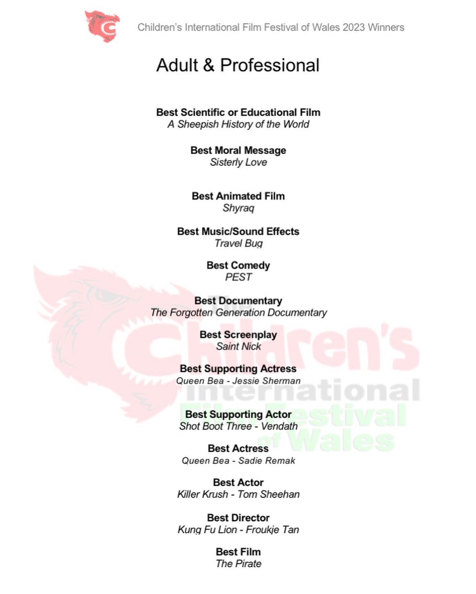 Children’s International Film Festival of Wales tweet media