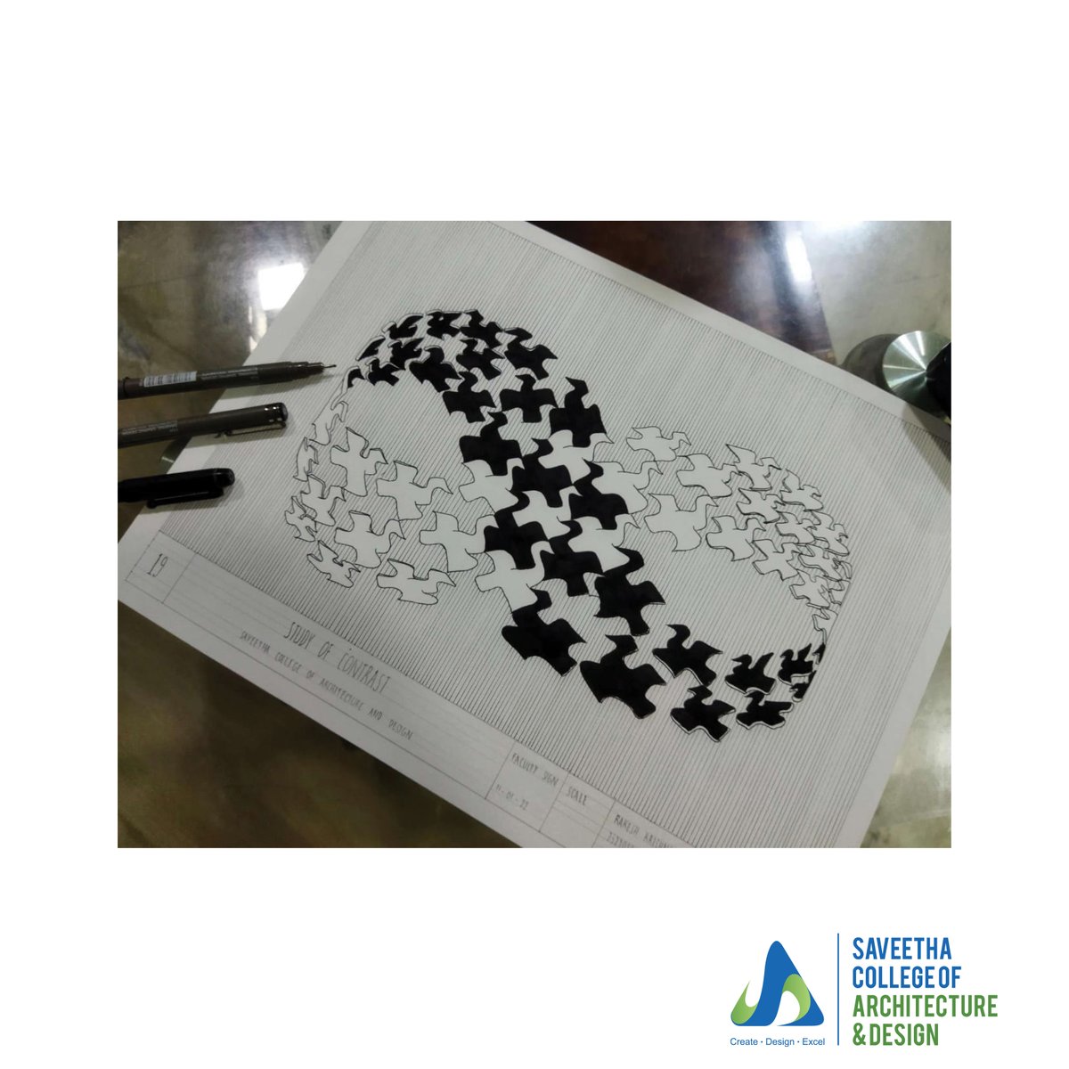 SCAD_Chennai's tweet photo. Exploring patterns, forms, colours, contrast, symmetry, rhythm and several other design principles through innovative presentation techniques as part of the foundation studio.

Saveetha College of Architecture and Design (SCAD)
@SIMATS2
@VC_SIMATS
@DNagammal83402
#workshop #model https://t.co/y1PZ0fNTez