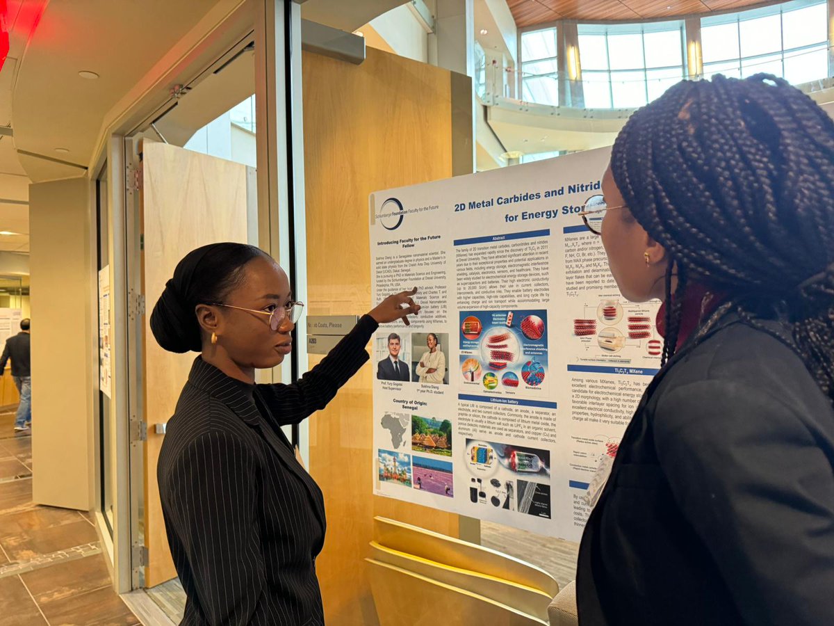 drexelnano's tweet image. Congratulations to our PhD student, Sokhna Dieng, who presented her work at the Schlumberger Foundation Faculty for the Future Fellows Forum in Boston this week.  Our alumna, Dr. Maty Ndiaye, participated in this meeting as well.
#Mxene
#2dmaterial #nanomaterial #nonotech
