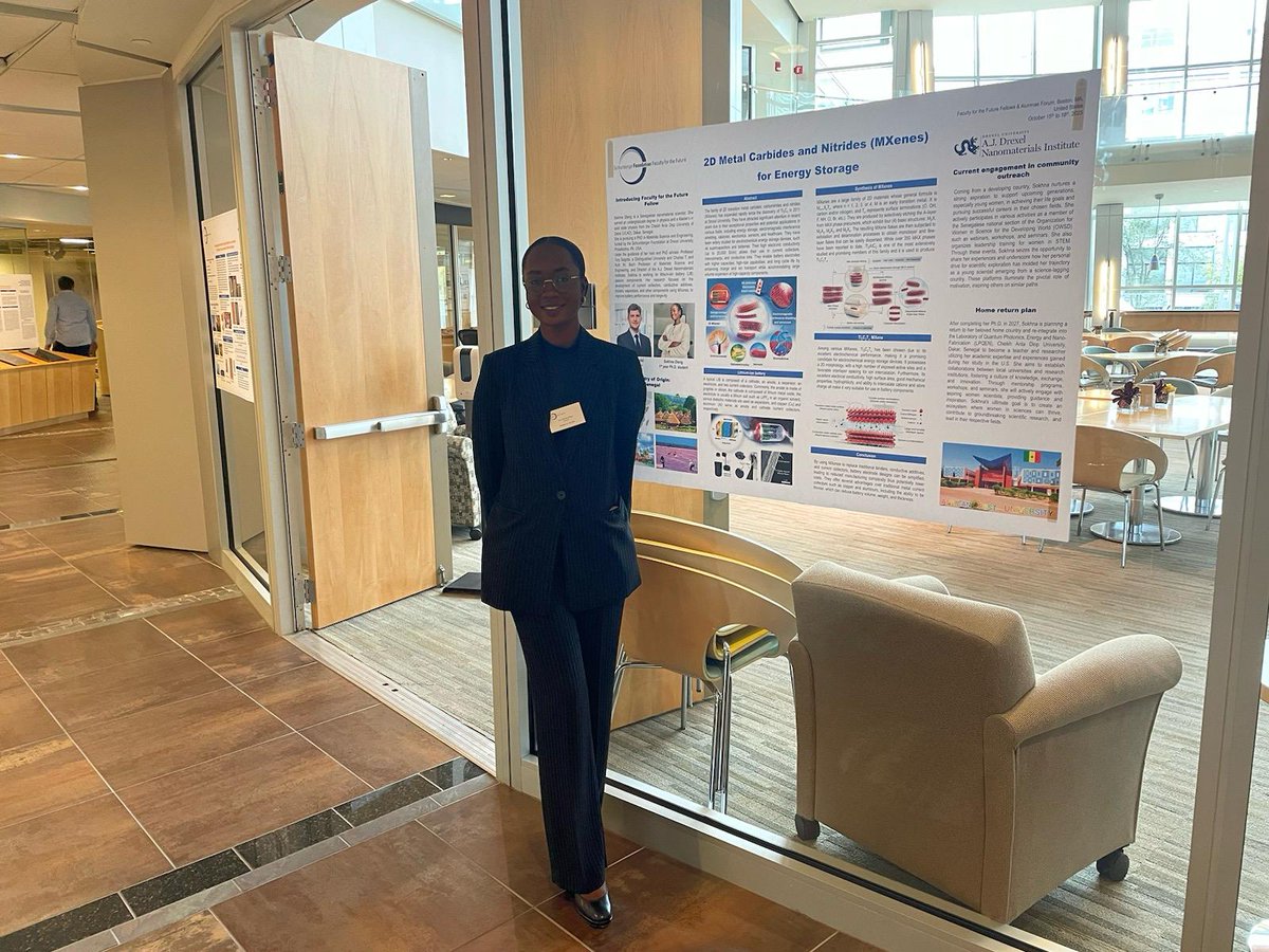 drexelnano's tweet image. Congratulations to our PhD student, Sokhna Dieng, who presented her work at the Schlumberger Foundation Faculty for the Future Fellows Forum in Boston this week.  Our alumna, Dr. Maty Ndiaye, participated in this meeting as well.
#Mxene
#2dmaterial #nanomaterial #nonotech