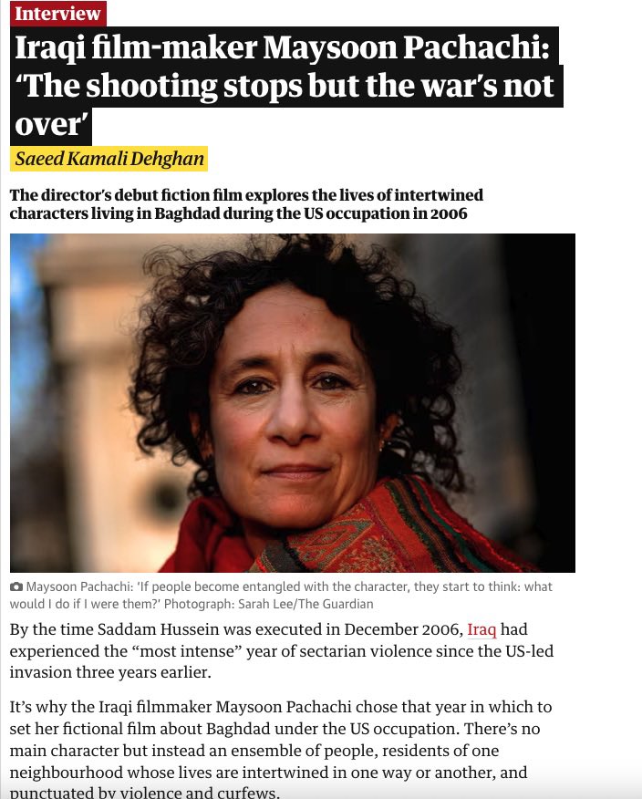 AnotherDayInB's tweet photo. Our director Maysoon Pachachi talks to The Guardian about what life was like during the Iraq war and its occupation and how humour became an important lifeline for local Iraqi’s. @guardian 

Read it here. https://t.co/AZYlPHq4yu

#Film #Iraq #Family #Film2023 https://t.co/AoGWDC2TKx