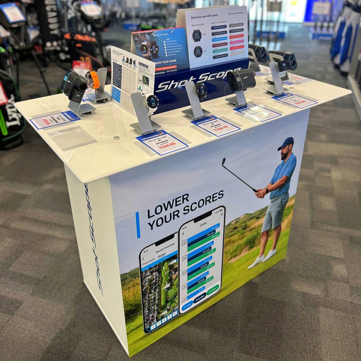 Shot Scope Glow Up 🔥 Our Hillington store took delivery of a brand new Shot Scope display unit today - we think it looks pretty smart! Now you can get hands on with all the latest models from Shot Scope; including the latest G5 GPS Watch! Visit us in-store today and try them!