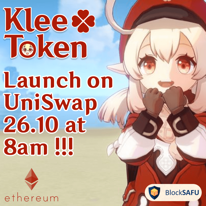 klee_token's tweet photo. Friends, the launch of $KLEE token will take place on Uniswap on October 26 at 8am (UTC). Don't miss out on KLEE! ETF APPROVED $PEPE 1 BTC #BlackRock #Uptober #Ethererum NEXT SHIB #BitcoinETF #bullrun $IBTC $DOT #altcoins $INJ #BTCUSD #TEZOSTUESDAY #BTC #memecoin #altcoin #eth https://t.co/eOx0nz3m9V